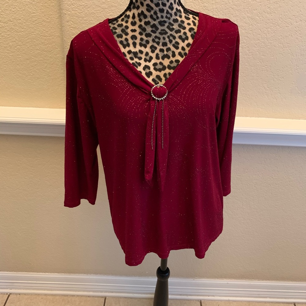 Standard USA - Burgundy dressy glittered blouse.